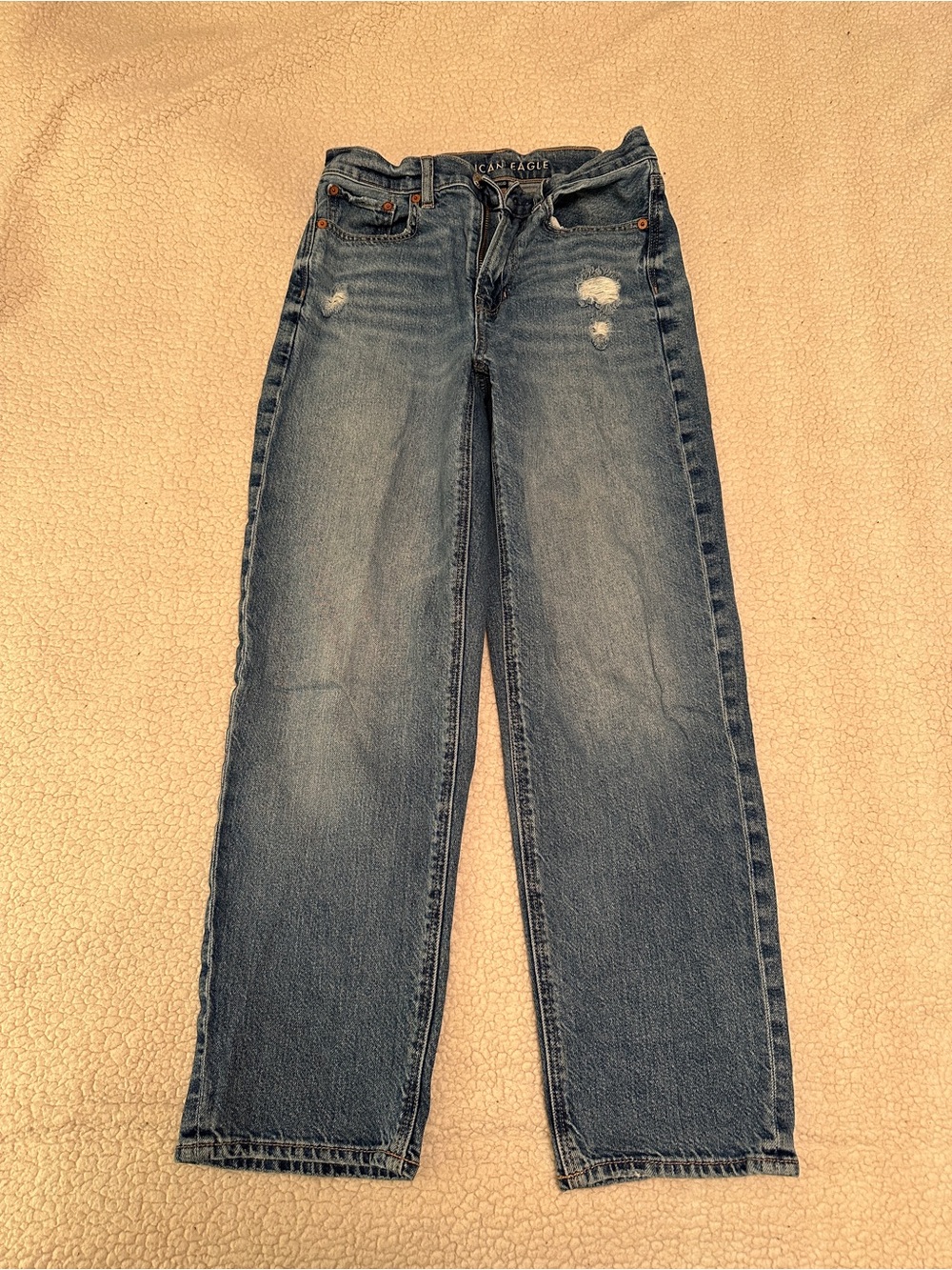 American Eagle Outfitters Straight Leg Distressed Blue Jeans